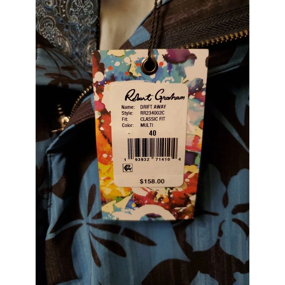 Robert Graham Sz 40 Blue Floral Tropical Performance Board Short Swim Trunks NWT